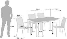 OUTLIV. Gartentisch 160x90cm Edelstahl/Glaskeramik