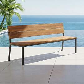 OUTLIV. Kobe Gartenbank 220cm Edelstahl/Teak