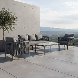 OUTLIV. Lena Loungeset Aluminium/Rope/Createxx