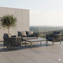 OUTLIV. Lena Loungeset Aluminium/Rope/Createxx