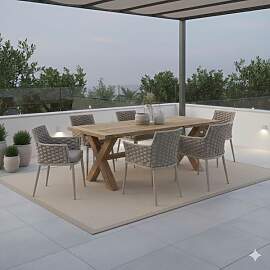 OUTLIV. Leon Gartenmöbelset 7-tlg. Tisch 220x100cm