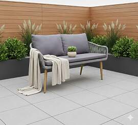 OUTLIV. Lille Diningsofa Akazie/Rope/Polyester