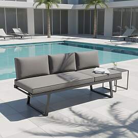 OUTLIV. Lucca Diningsofa Aluminium/Olefin