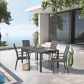 OUTLIV. Lucca Gartenmöbel-Set M (4 Plätze) Tisch 