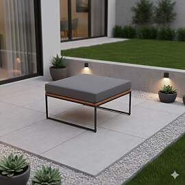 OUTLIV. Maui Loungehocker Stahl/Akazie/Polster