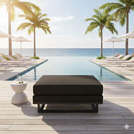 OUTLIV. Miami Loungehocker Aluminium/Sunbrella