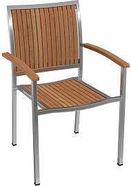 OUTLIV. Pasadena Stapelsessel Edelstahl/Teak