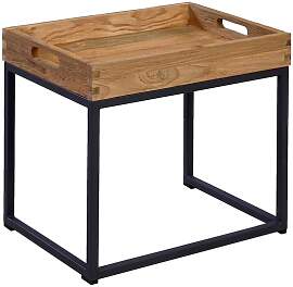 OUTLIV. Tray Beistelltisch 40x30cm Stahl/Teak