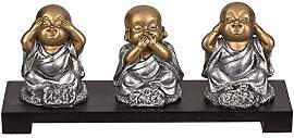 Out of The Blue Polyresin-Figuren auf Holzbank,