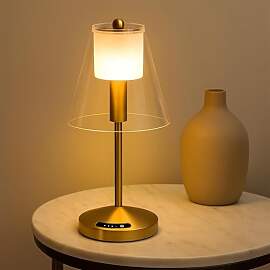 OUTON Akku Tischlampe kabellos, LED Tischleuchte