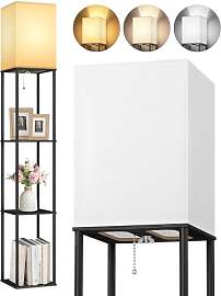 OUTON Stehlampe mit Regal in Schwarz, 158 cm