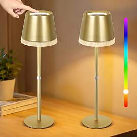 OUTON Tischlampe Kabellos mit 3 Farbmodi &