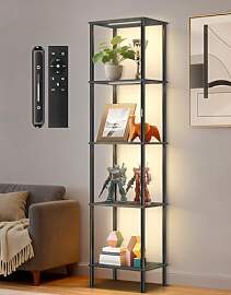 OUTONLIFE Stehlampe mit Regal, LED-Dimmbar, 3