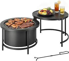 Outsunny 2 in 1 Feuerschale 66 x 63 x 41 cm Rund