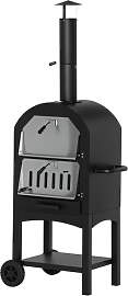 Outsunny 2-In-1 Pizzaofen Outdoor mit Rollen