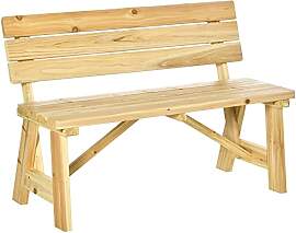 Outsunny 2-Sitzer Gartenbank Holz, wetterfest
