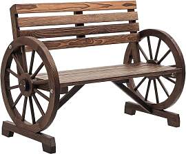 Outsunny 2-Sitzer Gartenbank, wetterfest Sitzbank, 