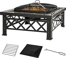 Outsunny 3-in-1 Feuerschale Feuerkorb Feuerstelle