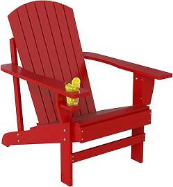 Outsunny Adirondack-Gartenstuhl mit Becherhalter