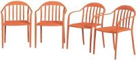 Outsunny Balkonstuhl 4er Set rot Metall B/H/L: ca. 