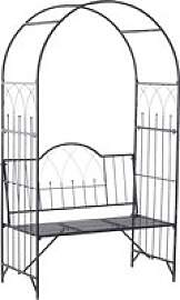 Outsunny Bank schwarz Metall B/H/T: ca. 115x203x59 