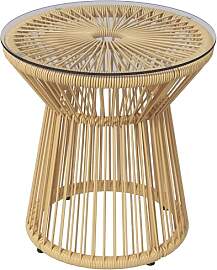 Outsunny Beistelltisch aus PE Rattan runder