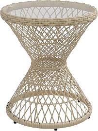 Outsunny Beistelltisch Rattan Gartentisch, 45 x 45 