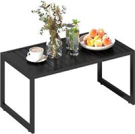 Outsunny Beistelltisch schwarz Aluminium B/H/L: