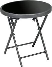 Outsunny Beistelltisch schwarz Metall B/H/L: ca.