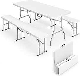 Outsunny Bierzeltgarnitur Klappbar 3-teiliges Set