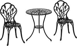 Outsunny Bistro-Set 3-teilig aus Aluminium