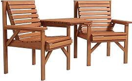 Outsunny Bistro-Set 3-teilig aus Holz Wetterfest