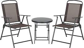 Outsunny Bistro-Set 3-teilig aus Metall Wetterfest 