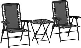 Outsunny Bistro Set 3-teilig aus Stahl Wetterfest