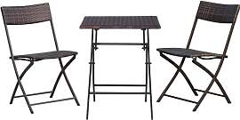 Outsunny Bistroset Polyrattan 3tlg. Balkonmöbel