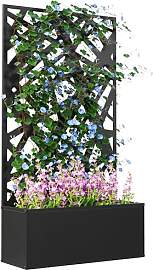 Outsunny Blumenkasten mit Rankgitter, Sichtschutz