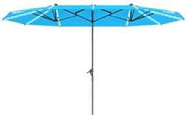 Outsunny Doppelsonnenschirm blau Aluminium B/H/L: