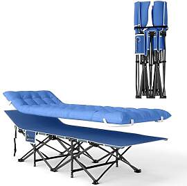 Outsunny Feldbett faltbar Campingbett mit Matratze 