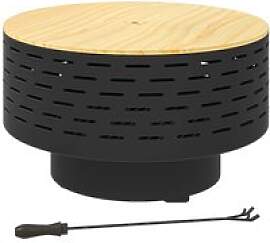 Outsunny Feuerschale grau Edelstahl B/H/L: ca.