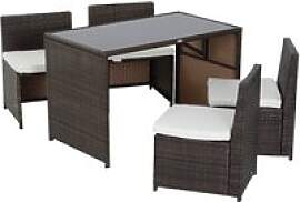 Outsunny Garnitur braun Polyrattan