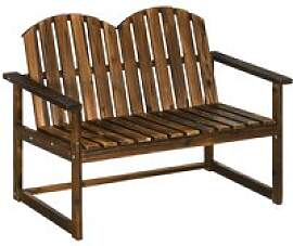Outsunny Gartenbank grau Holz B/H/L: ca. 63x114x86 
