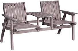 Outsunny Gartenbank grau Holz B/H/T/L: ca.