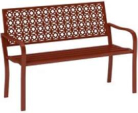 Outsunny Gartenbank rot Stahl B/H/L: ca. 63x85x127 