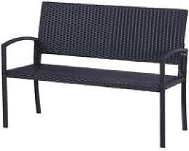 Outsunny Gartenbank schwarz Stahl B/H/L: ca.