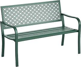 Outsunny Gartenbank Stahl, 2-Sitzer Parkbank mit