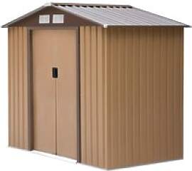 Outsunny Gartenhaus braun B/H/L: ca. 130x185x213 cm