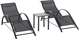 Outsunny Gartenliege Set Metall Mesh 3-TLG.