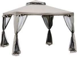 Outsunny Gartenpavillon beige Metall B/H/L: ca.
