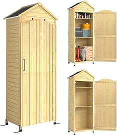 Outsunny Gartenschrank Holz extra hohe