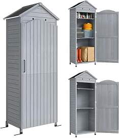Outsunny Gartenschrank Holz extra hohe